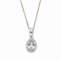 Image result for Aquamarine and Diamond Pendant Necklace