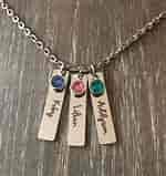 Image result for Necklace with Children's Names. Size: 150 x 159. Source: www.bitzymemories.com