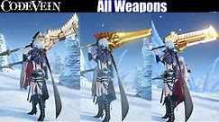 Code Vein - All Weapons & Weapon Types