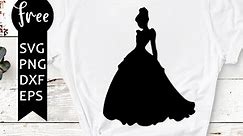 Cinderella svg free, disney princess svg, disney svg, instant download, silhouette svg, shirt design, princess svg, free vector files 0847