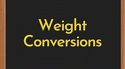 Weight Conversion Calculator