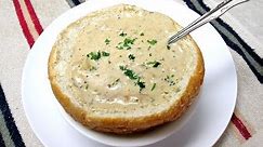 Bacon Clam Chowder in a Bread Bowl - PoorMansGourmet