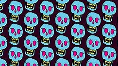 kids drawing pop art seamless background with theme of skull