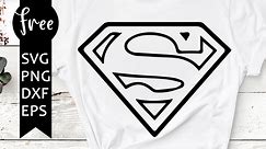 Superman svg free, logo svg, superhero svg, digital download, silhouette cameo, shirt design, symbol svg, free vector files, dxf, png 0460