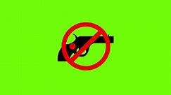 Download No gun allowed, gun banned and no weapon sign for security on green screen background 2d animation prohibiting sign for free