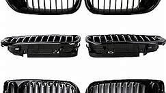 Front Kidney Grill Grilles Compatible with BMW E46 3 Series 4-Door 320i 325xi 325xi 330i 330i 330xi Car Front Hood Kidney Grill Grilles - Glossy Black