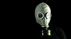 Man in gas mask