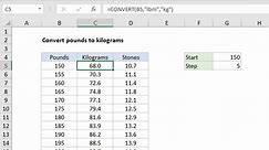 Convert pounds to kilograms