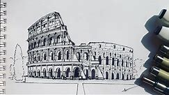 How to draw The Colosseum| easy ( step by step ) 2021|