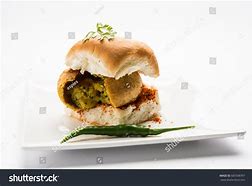 Image result for Vada Paav in Plate