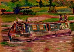 Image result for Canal Boat Drawing