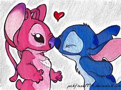 Image result for Stitch and Angel Hugging Drawing