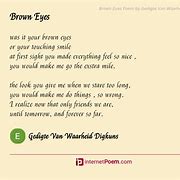 Image result for Brown Eyes Poem