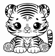 Image result for Cute Tiger Outline