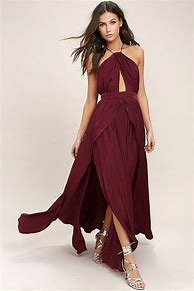 Image result for Burgundy Dress Halter Top