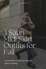 Image result for Satin Midi Skirt Outfit