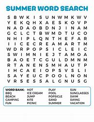 Image result for Easy Summer Word Search Puzzles