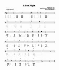 Image result for Silent Night Bass Clef Sheet Music