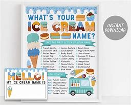 Image result for Ice Cream Name Printable