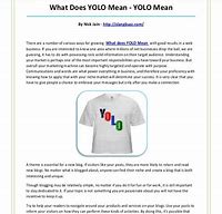 Image result for What Does Yolo Mean