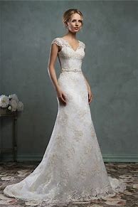 Image result for A-Line Lace Wedding Dress