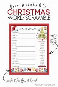 Image result for Xmas Word Scramble