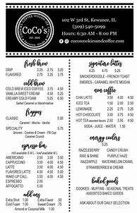 Image result for Coco's Menu