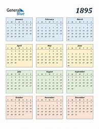 Image result for 1895 Calendar