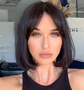 Image result for Curtain Bang Short Bob Haircut