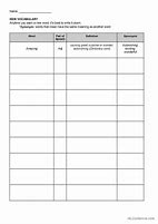 Image result for Vocabulary Templates for Kids