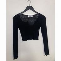 Image result for Black Mesh Long Sleeve Top