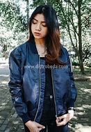 Image result for Jaket Bomber Cewek Cream Biru