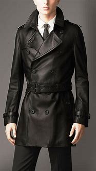 Image result for Leather Trench Coat Men