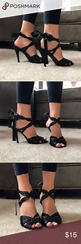 Image result for Black Ribbon Lace Up Heels