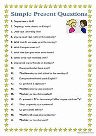 Image result for Simple Present Tense Question and Answer