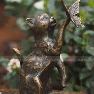 Image result for Cat Statue with Butterfly