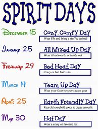 Image result for Spirit Week Template