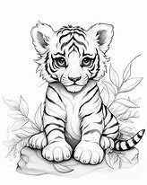 Image result for White Tiger Drawing On Grey Paper Cute