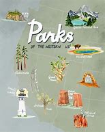 Image result for Map of Western National Parks