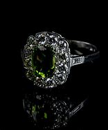 Image result for Peridot Diamond Cluster Ring