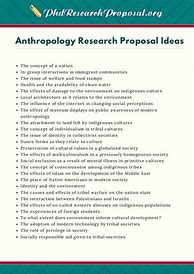 Image result for Anthropology Research Proposal Example