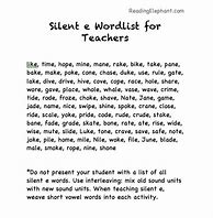 Image result for Silent E Word List