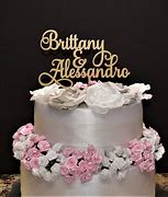 Image result for Name Wedding Cake Topper Gold