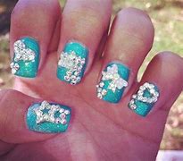 Image result for Blue Nail Designs with Diamonds