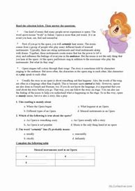 Image result for Opera Worksheets