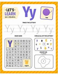 Image result for Letter Y Activity