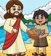 Image result for Cartoon Jesus Feeding 5000