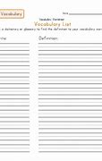 Image result for Vocabulary Templates for Kids