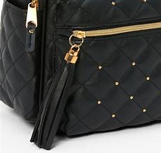 Image result for Faux Leather Pearl Studded Small Backpack Black