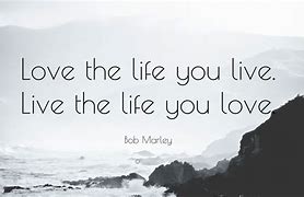 Image result for Love the Life You Live Quote